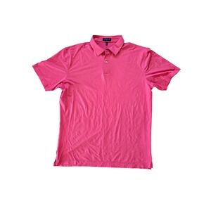 Peter Millar Crown Crafted Coral Pink Polo Performance Golf Shirt Men's Large